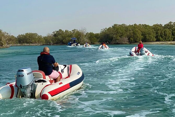 Small-Group Self-Drive Speedboat Tour in Yas Island Mangroves - Opening the throttle in the bay