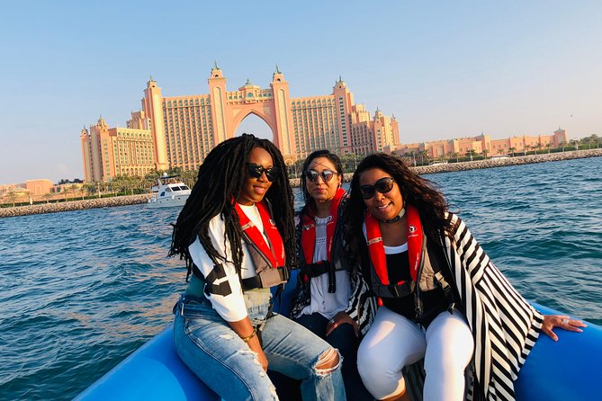 Speedboat Dubai: 60 Mins Guided Burj Al Arab & Atlantis Tour - Along Palm Jumeirah from base to crescent