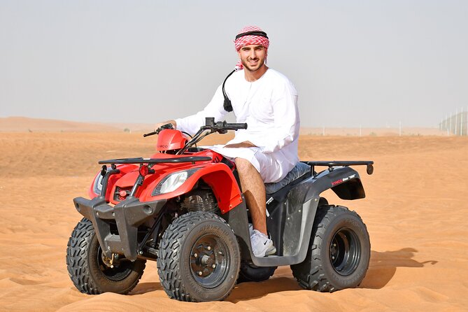 Sunrise Desert safari With Quad bike ride Sandboard & Camel ride - The 30-minute quad-bike ride
