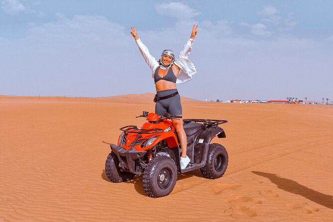 Sunset Desert Safari Quad bike Camel ride Sand Board & BBQ Dinner - Al Lahbab: quad bikes, dunes, and sunset pictures