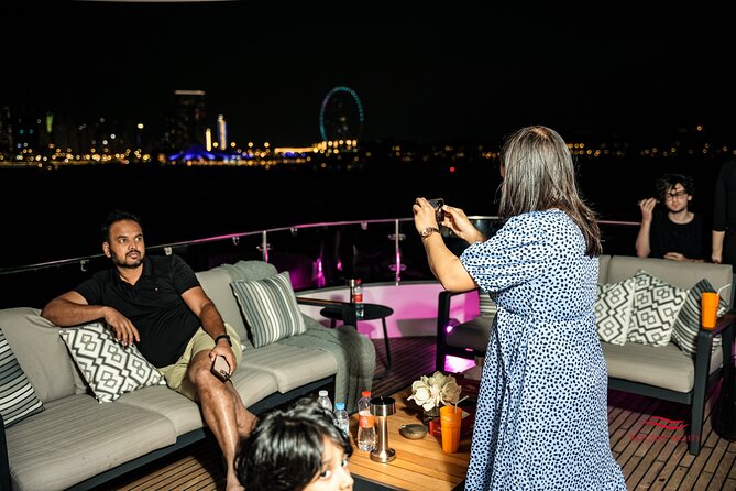 Superyacht Experience in Dubai with Dinner and Live Music - Ain Dubai and the Atlantis direction