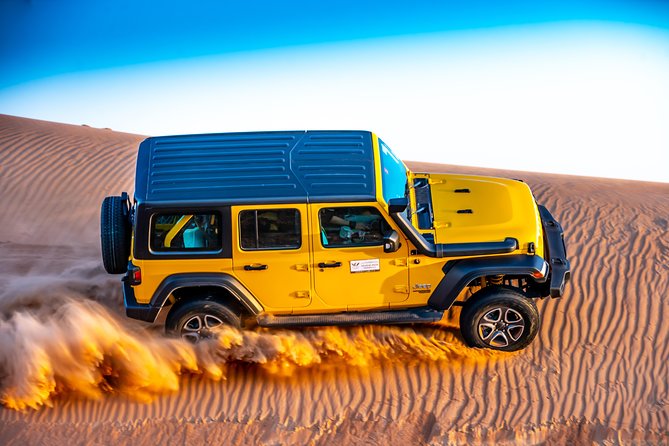 VIP Desert Safari Private & Front Area VIP Table Service - Sandboarding and sunset photography