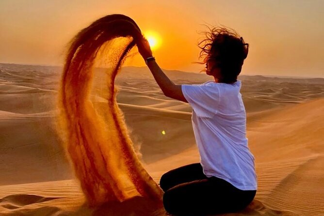 VIP Dubai Desert Safari with Quadbike,Sandboarding & BBQ dinner - Tanura, belly dancing, and fire shows