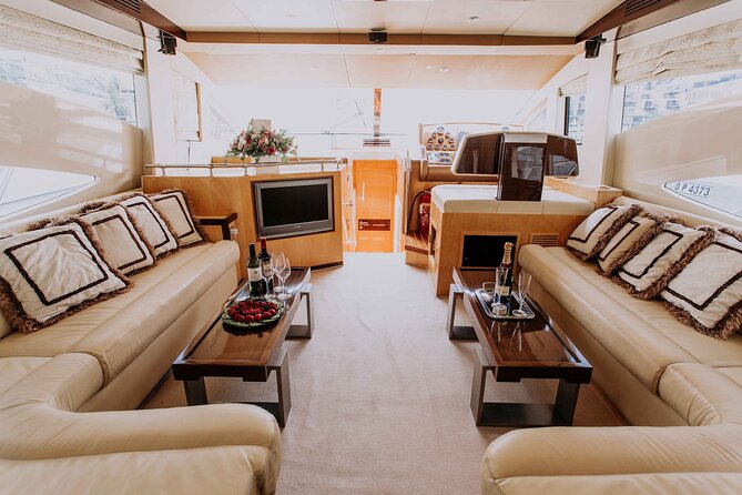 Yacht Trip Dubai : Book 56 ft Premium Yacht up to 21 people - What is included on board